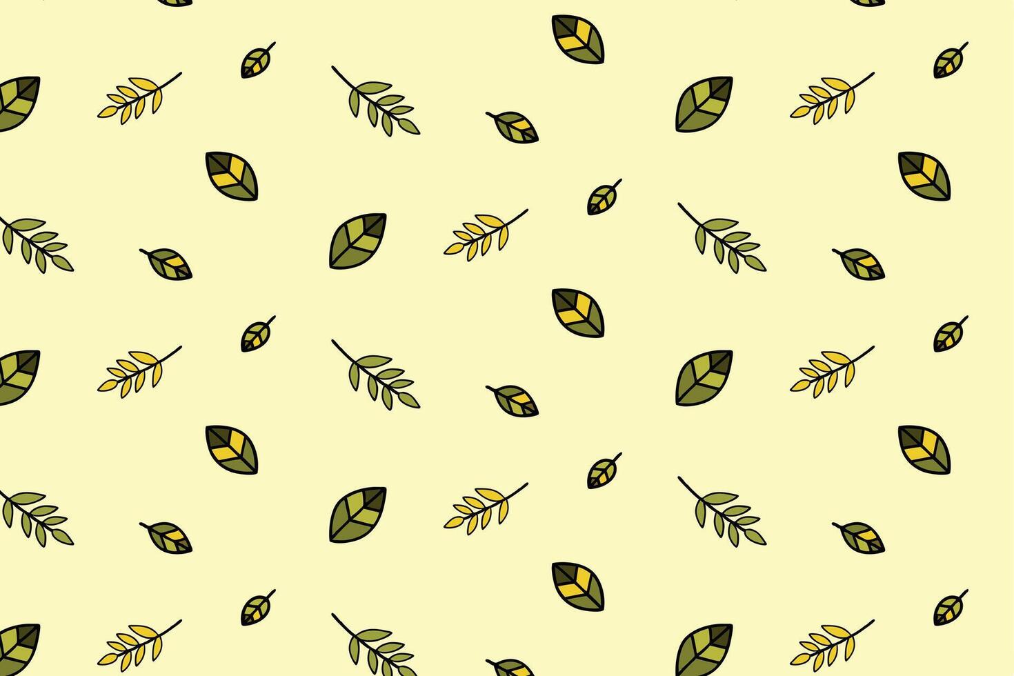 A minimalist pattern featuring decorative leaves in green tones, for modern design projects vector