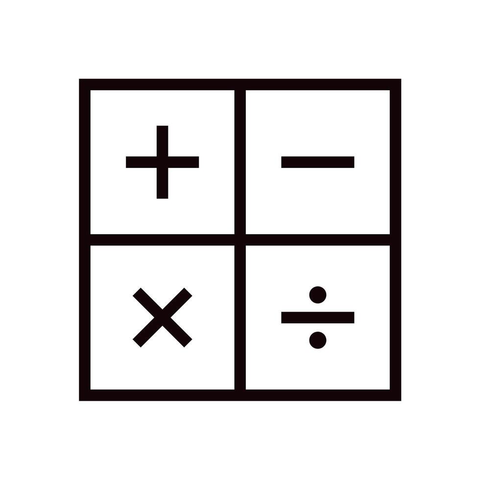 Number calculator line icon for web and apps vector