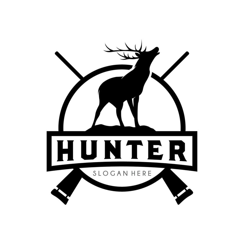 Deer Hunter Logo design Inspiration vector