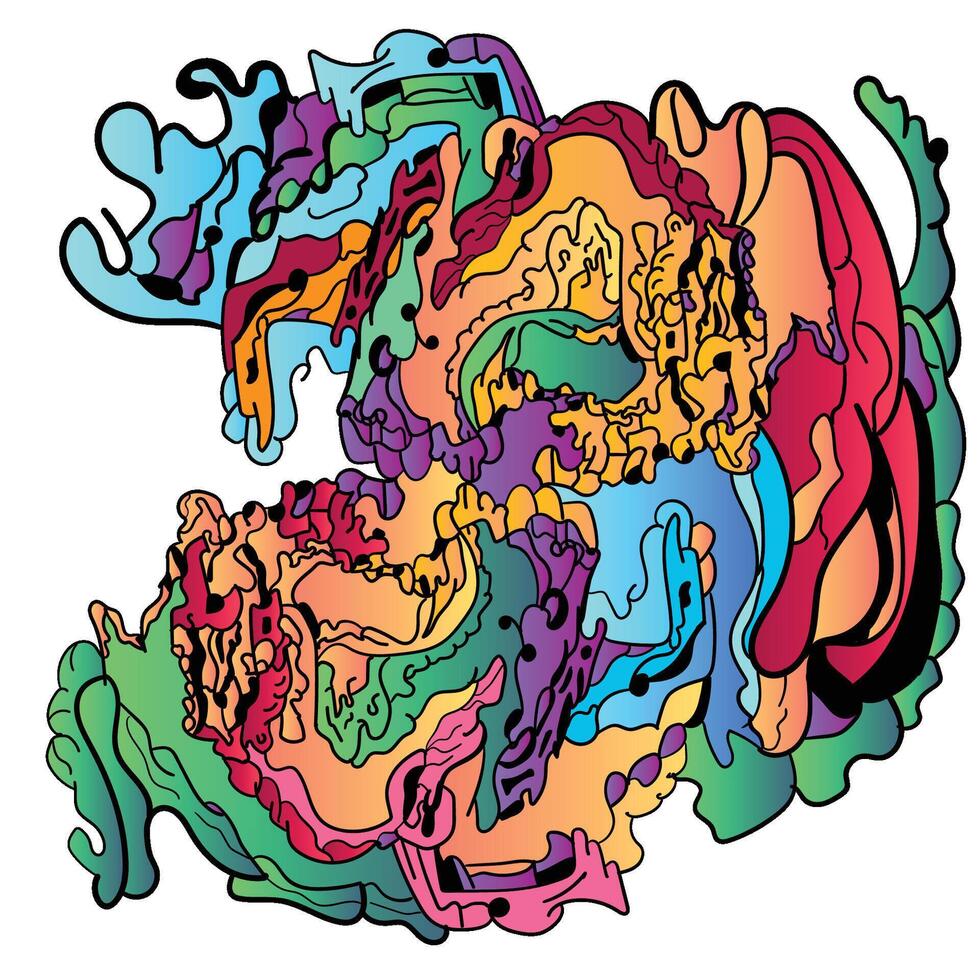 Abstract doodle wallpaper background. Illustration vector
