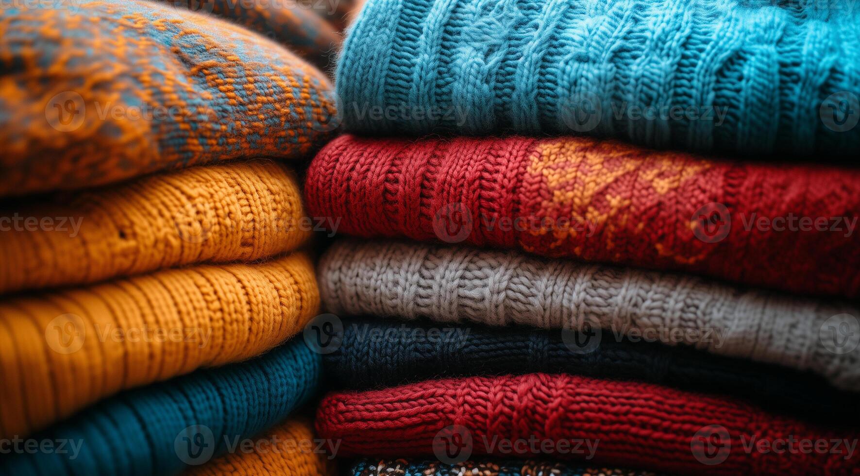 Knitted things, the texture of knitted things, created using technology. photo