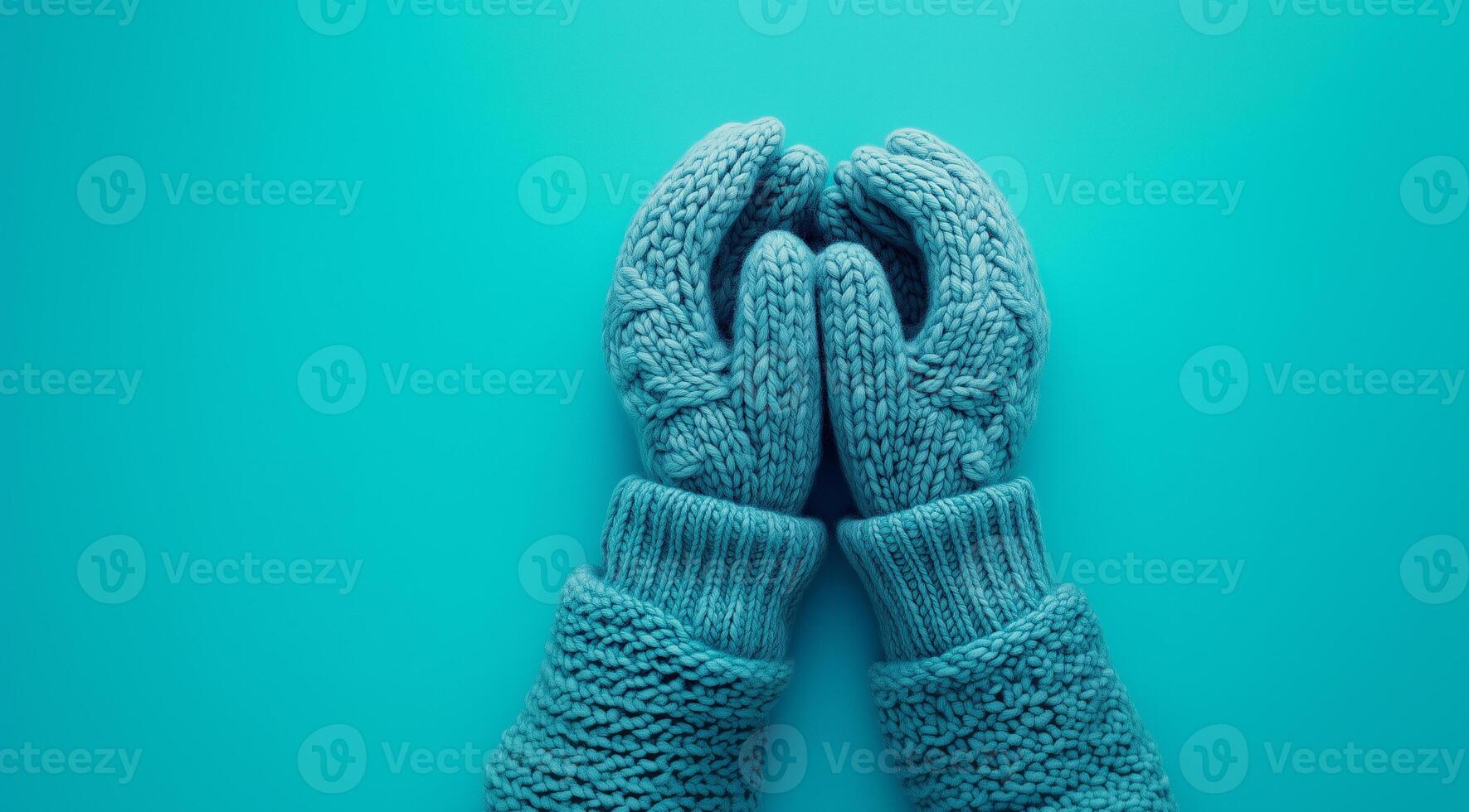 Knitted things, mittens, created using technology. photo
