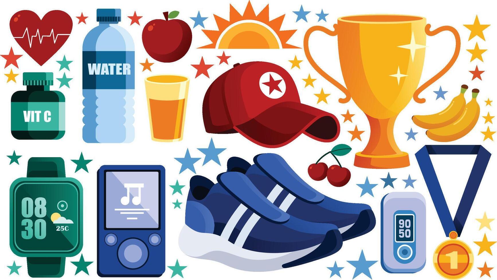 Running Elements Illustration vector