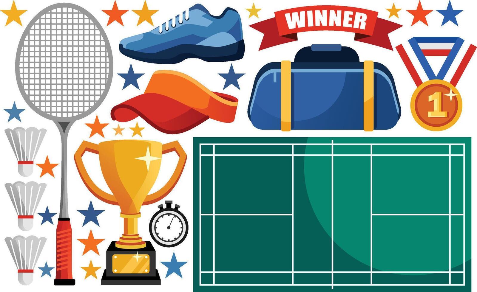 Badminton Elements Illustration vector
