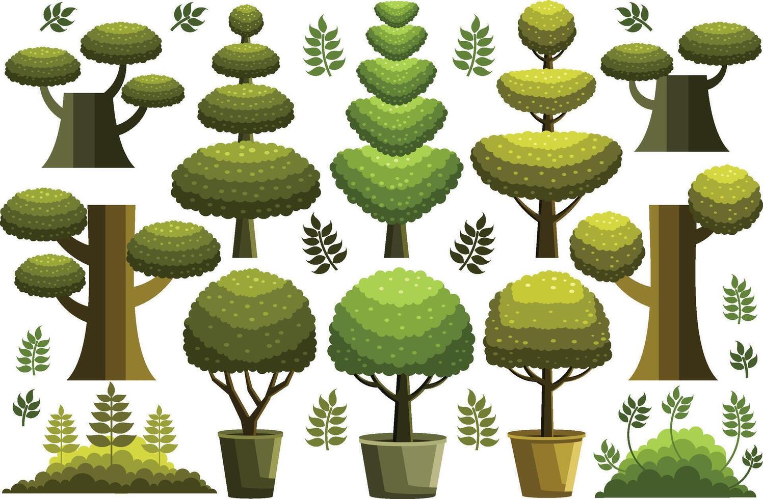 Variety Tree Elements Illustration vector
