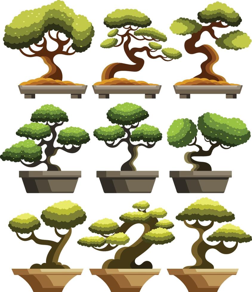 Bonsai Elements Illustration vector