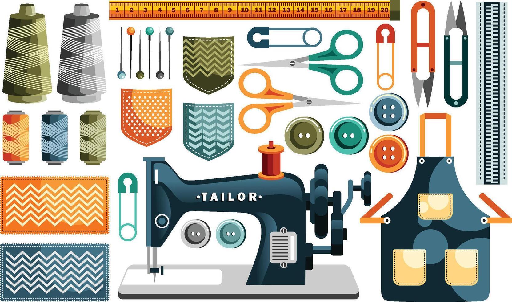 Tailor Elements Illustration vector