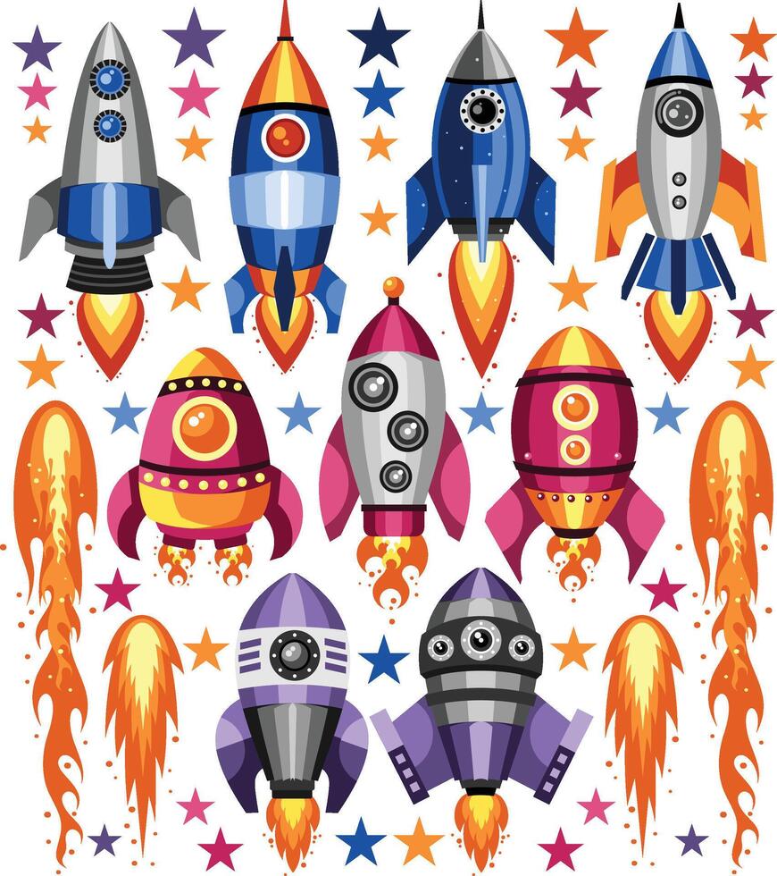 Rocket Elements Illustration vector