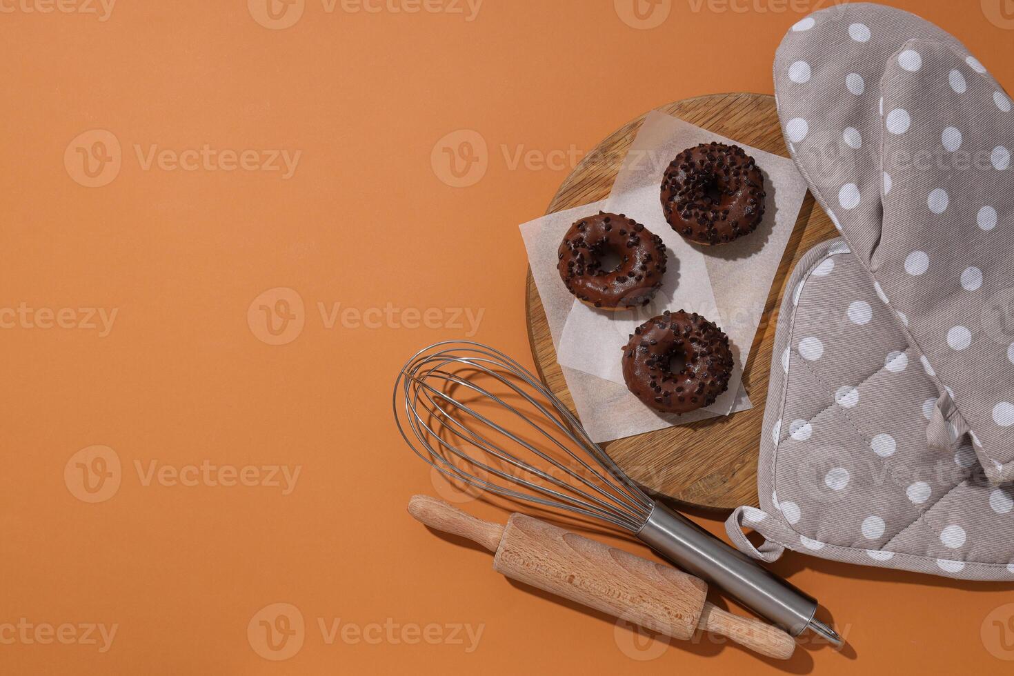 Cooking food, accessories for kitchen and cook photo
