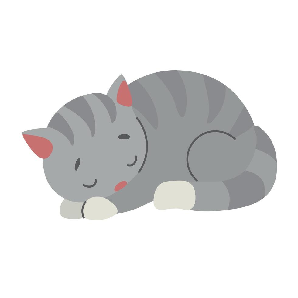 Sleeping cat white terrier icon clipart avatar logotype isolated illustration vector