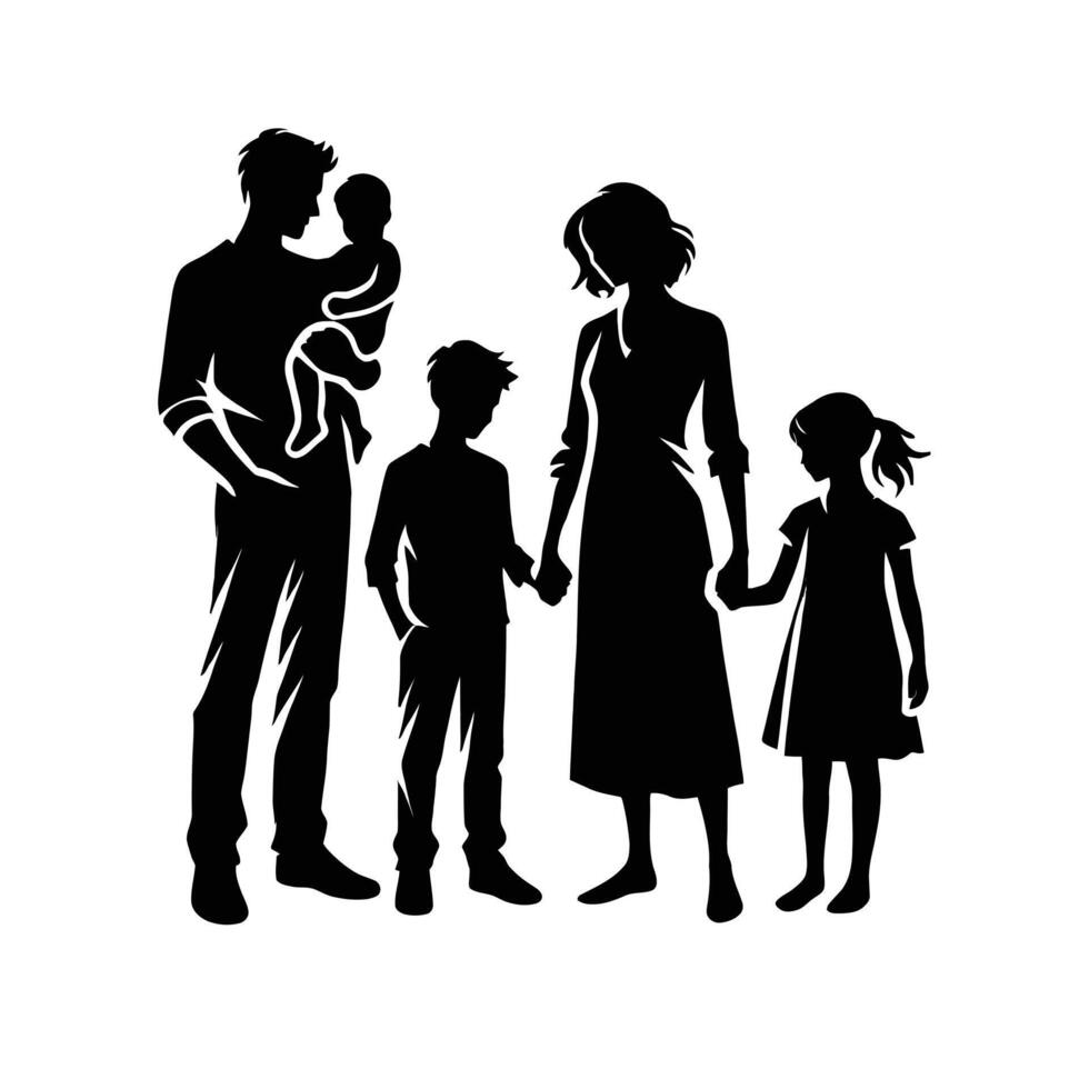 Family silhouette clip art vector