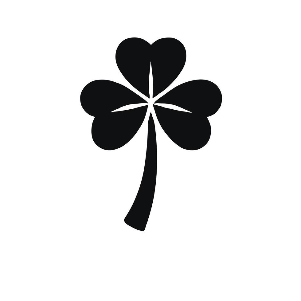 A black and white four leaf clover icon vector