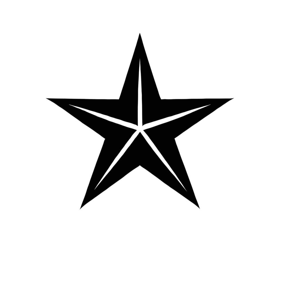 A black and white star on a white background vector