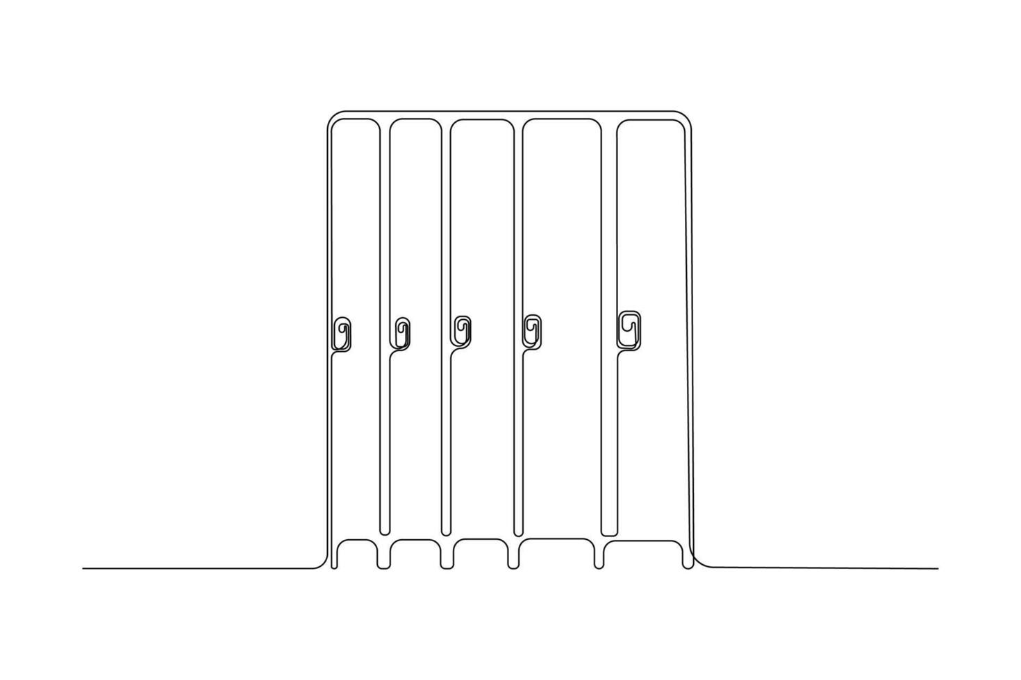 Hand-drawn school locker continuous line art drawing. vector