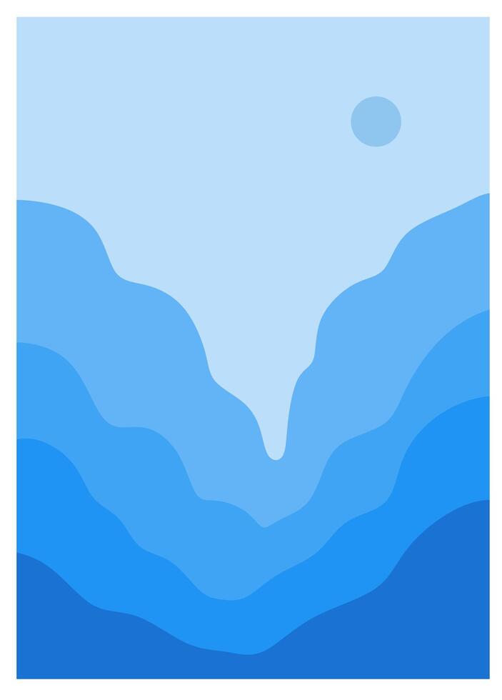 blue wall decor, boho abstract aesthetic, sky decor wall vector