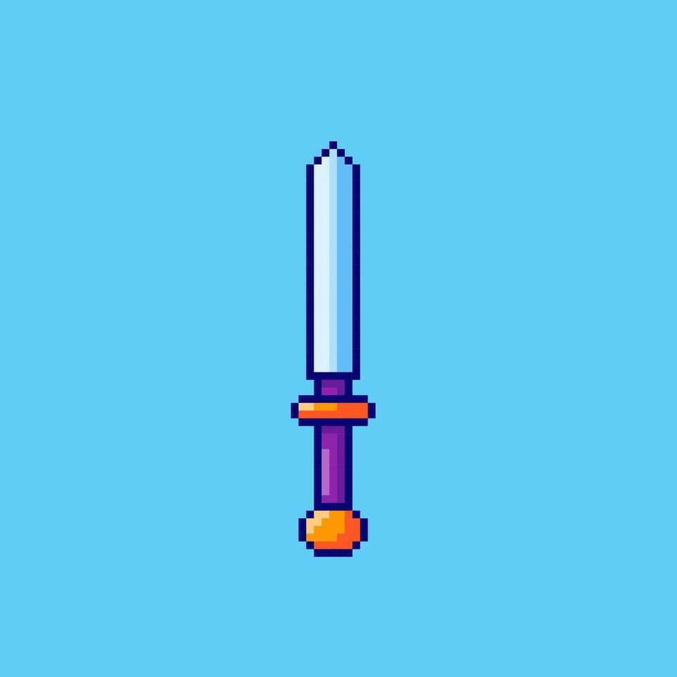 Pixel art Sword game asset design vector