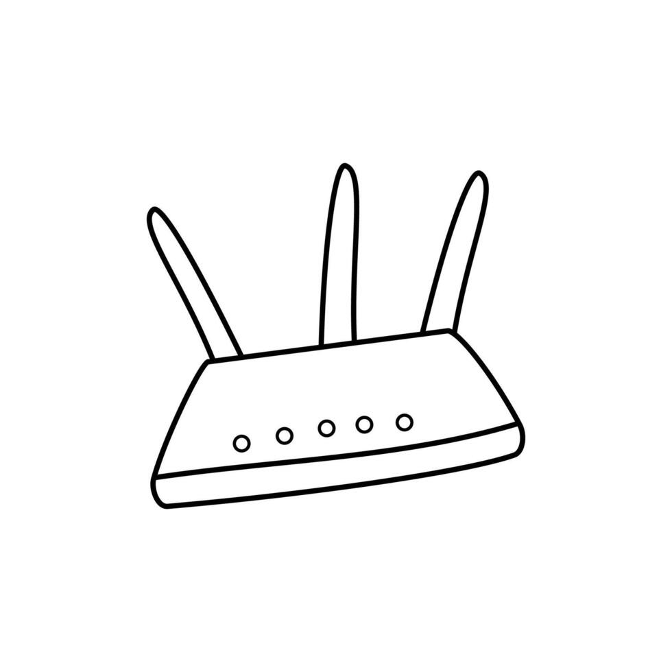 cartoon wifi portable uncolored vector