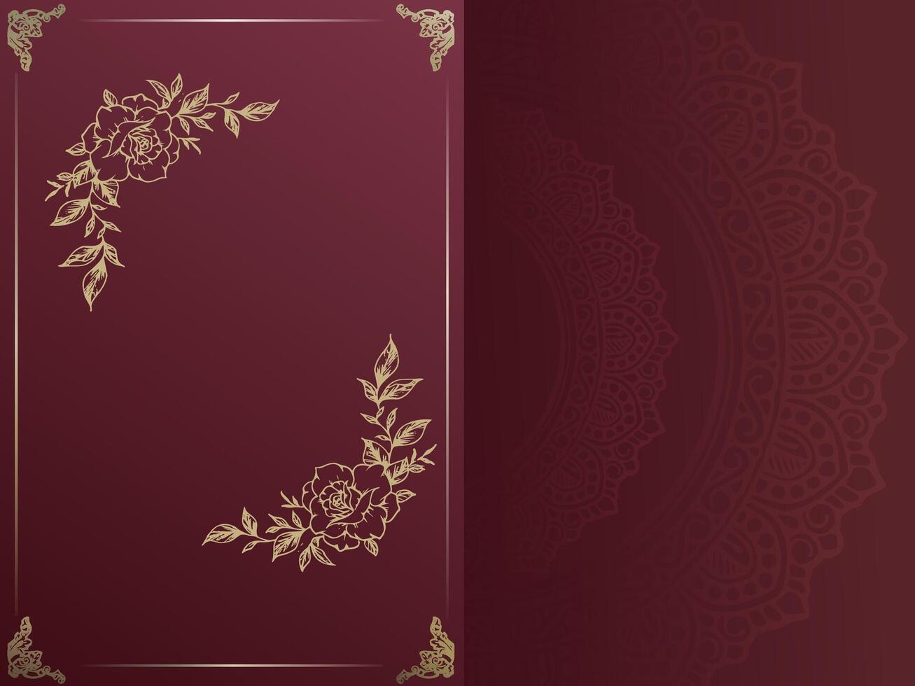 wedding invitation card with ornament vector