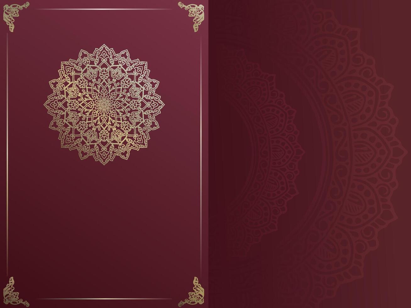 Luxury Wedding Invitation Card template with transparent pattern Arabic Islamic background vector