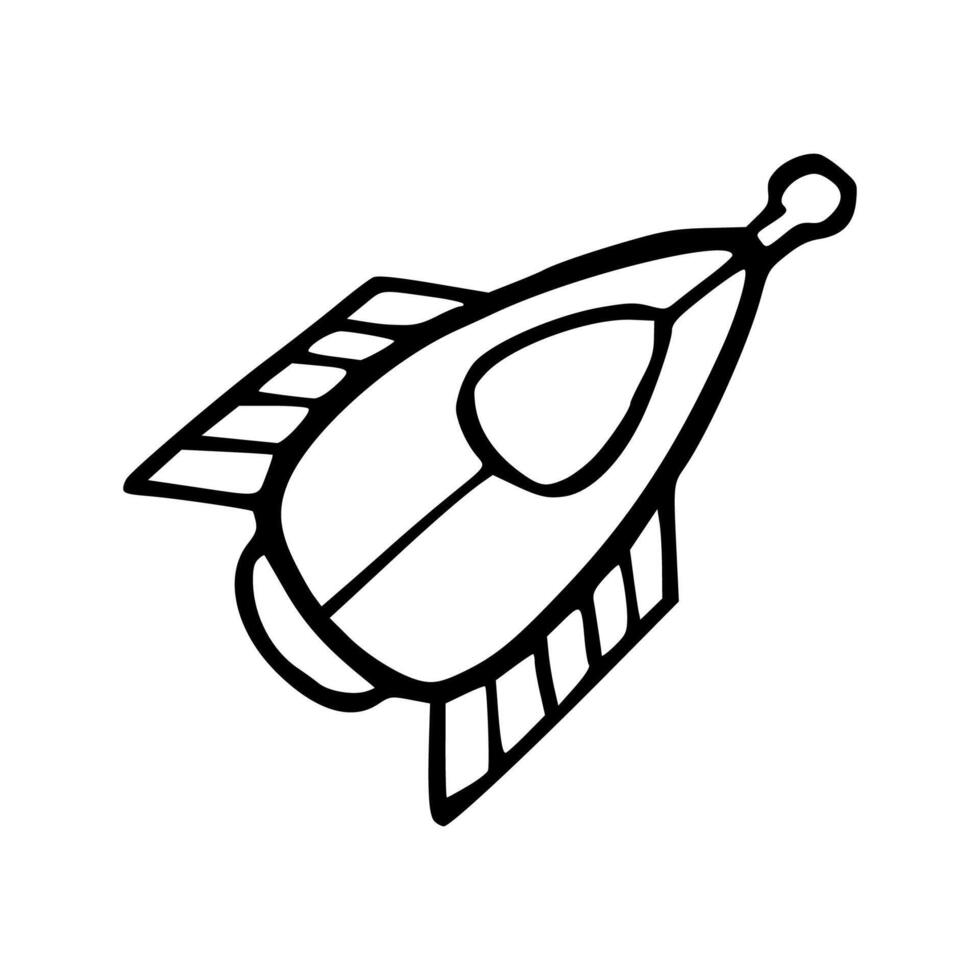 cartoon of astronaut plane doodle vector