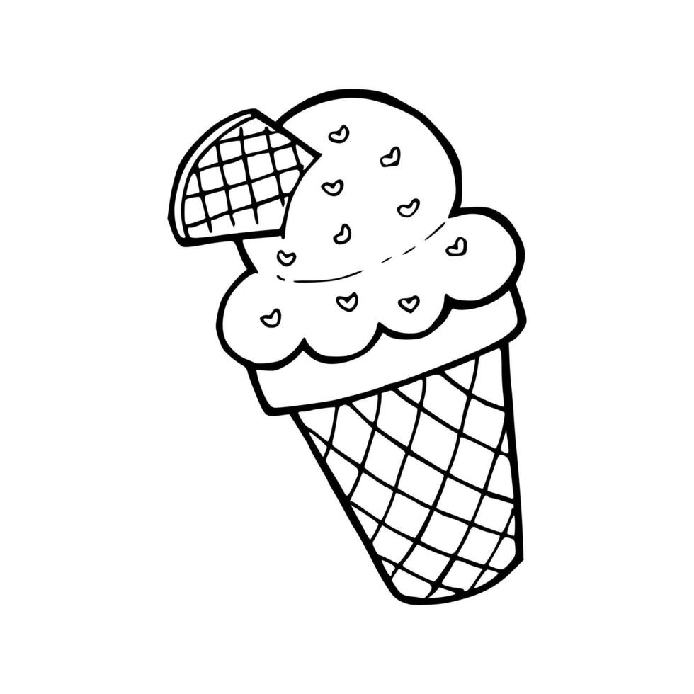 cute cartoon of ice cream vector