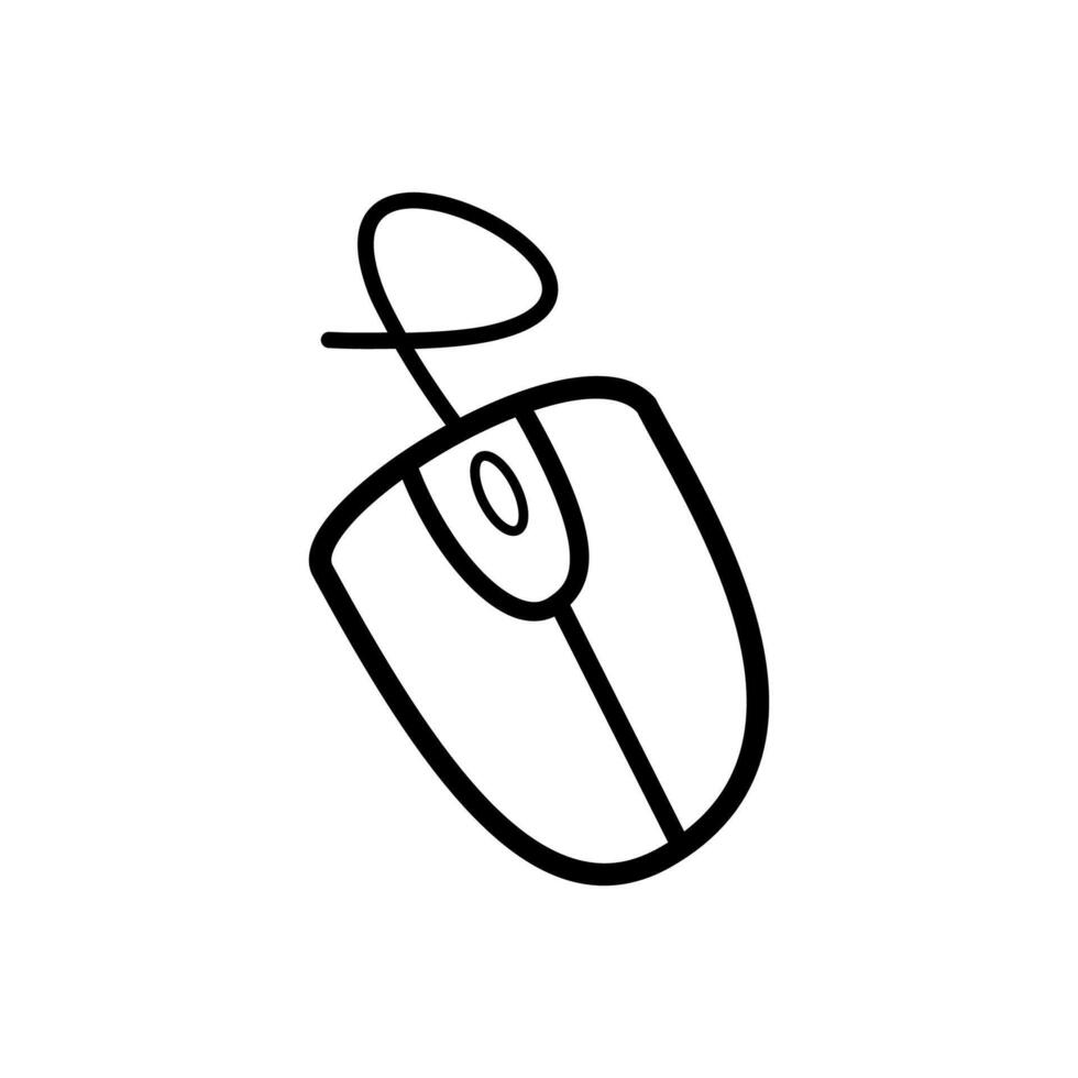 Cartoon doodle mouse pad uncolored vector