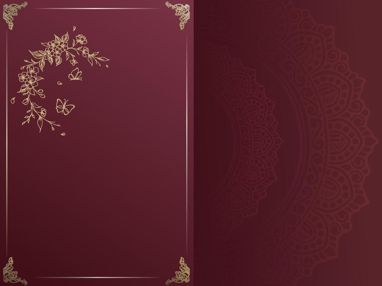 floral wedding invitation luxury card background vector