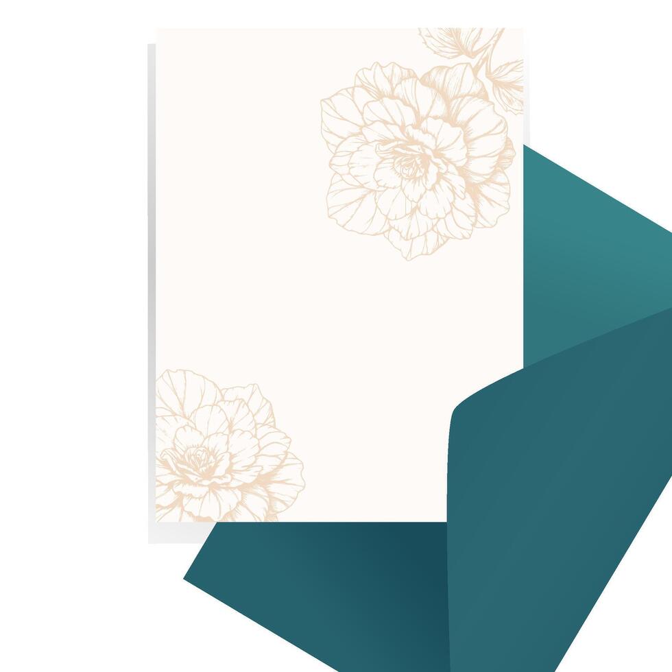 Wedding invitation card template with transparent flower background vector