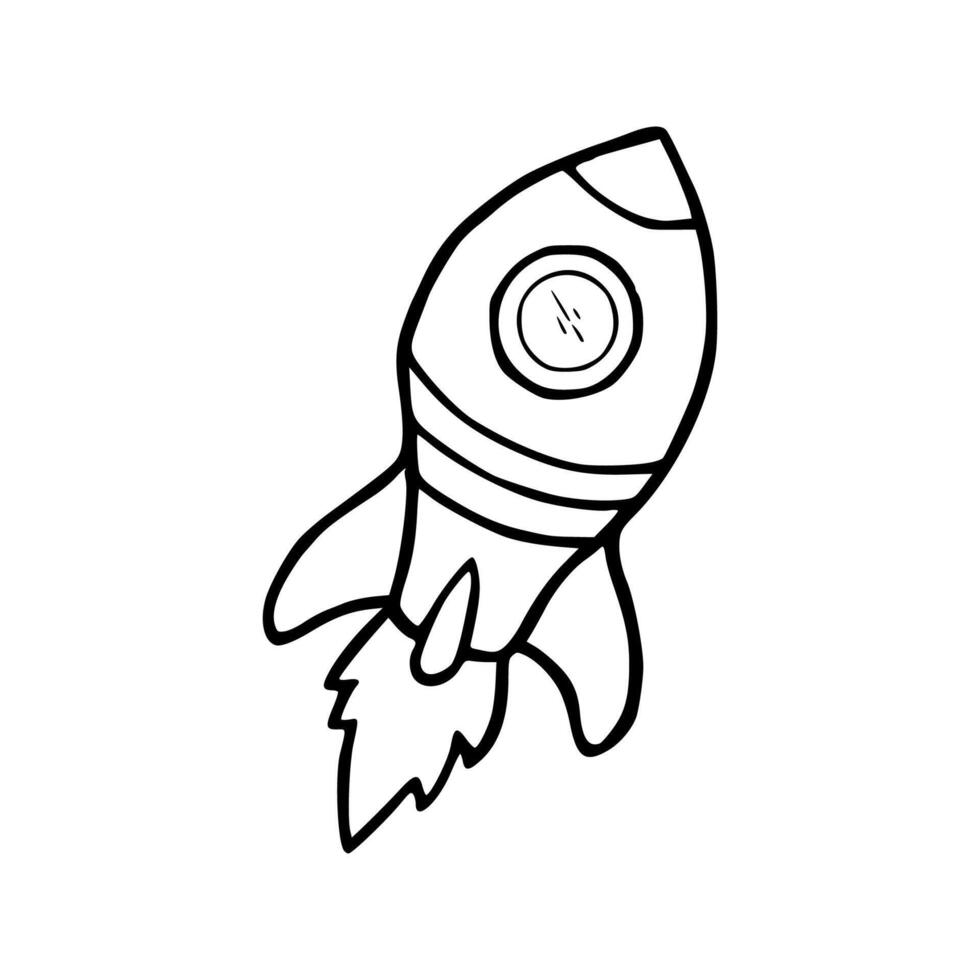 cartoon doodle rocket vector