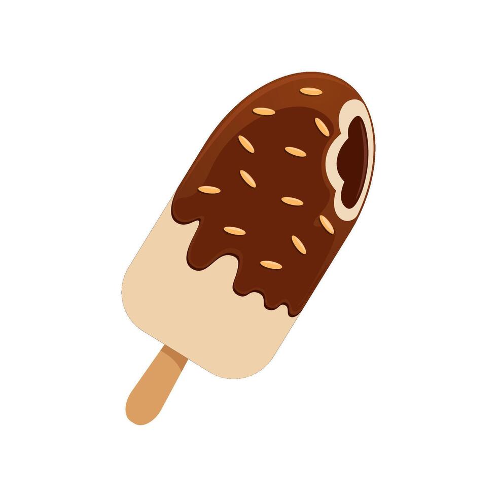 Illustration of chocolate ice cream with delicious peanut topping vector