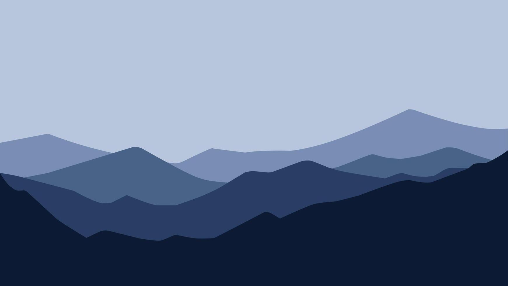 Landscape illustration of mountain ridge vector