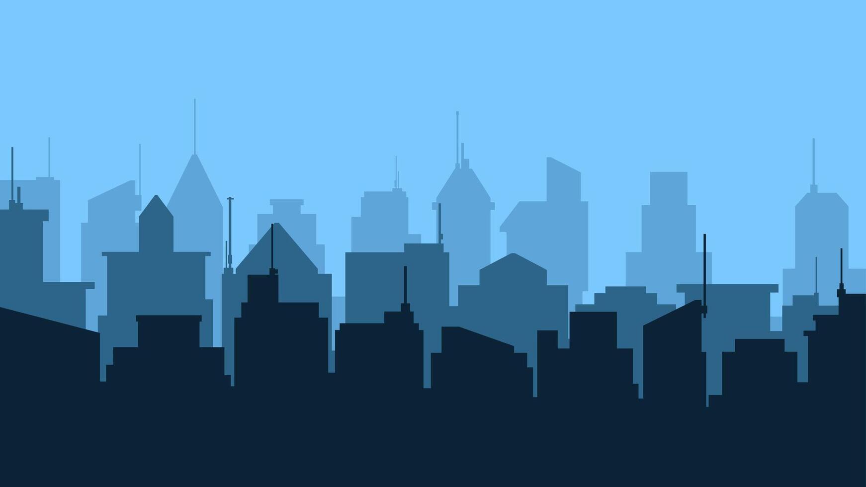 Landscape illustration of cityscape and skyline buildings vector