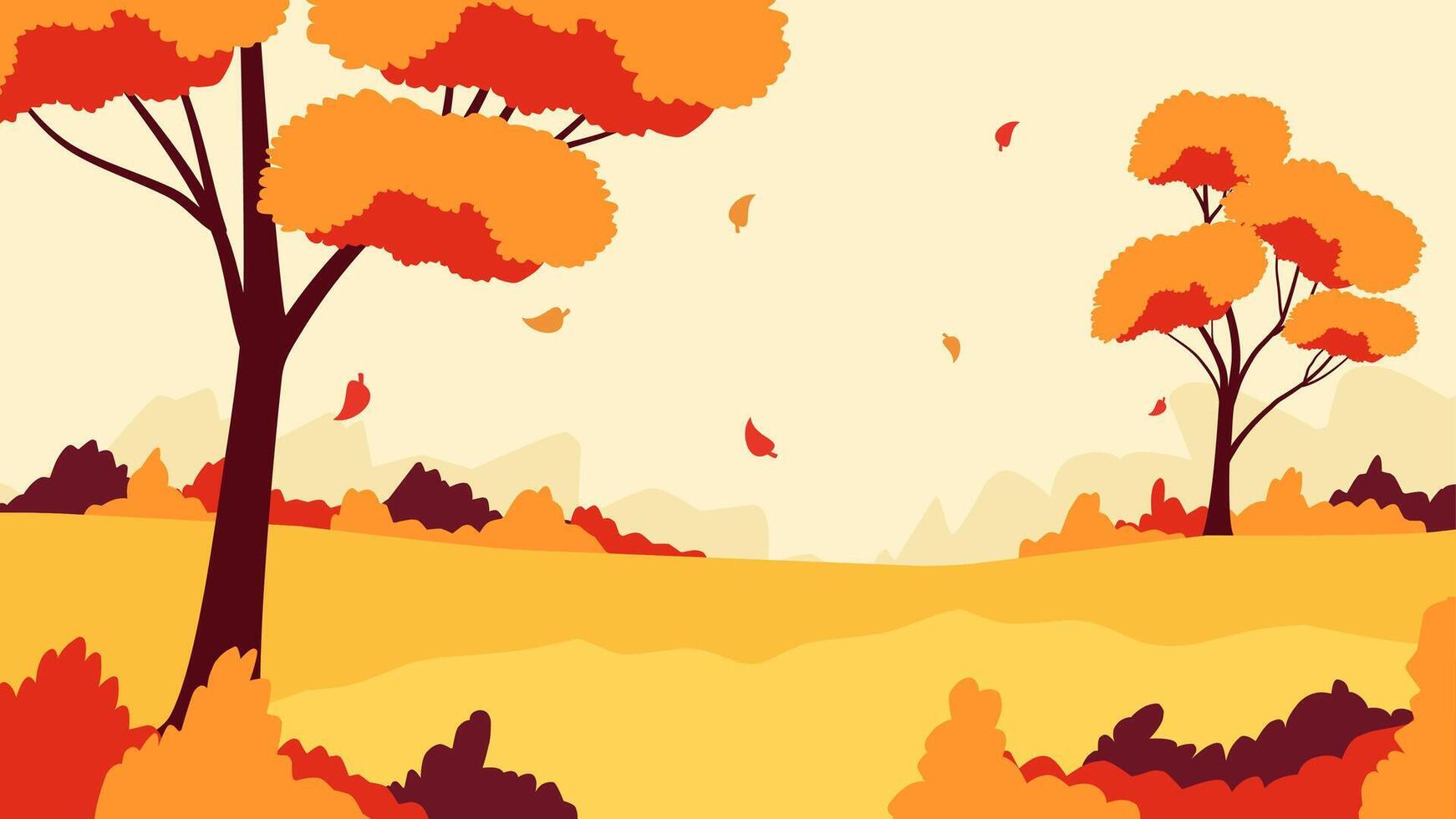 Landscape illustration of autumn scenery vector