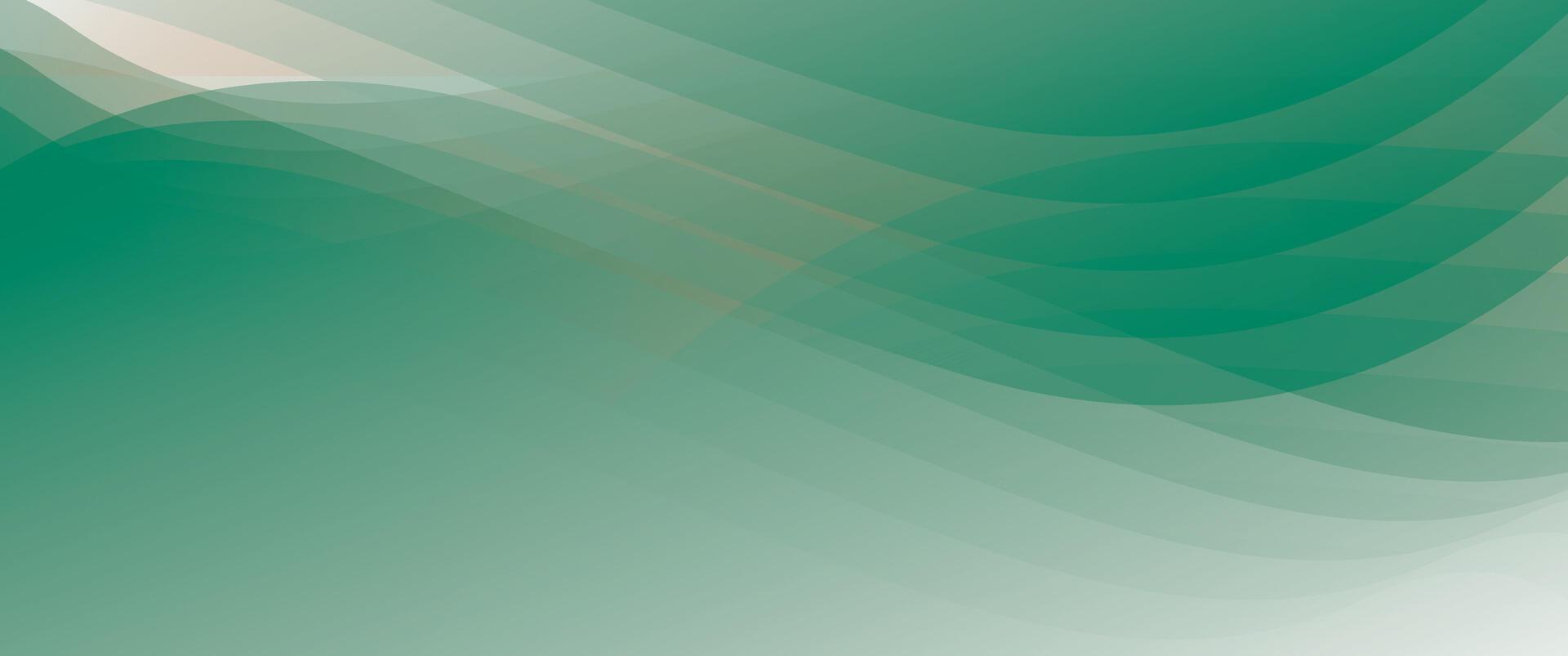 A green background with waves and a white background vector
