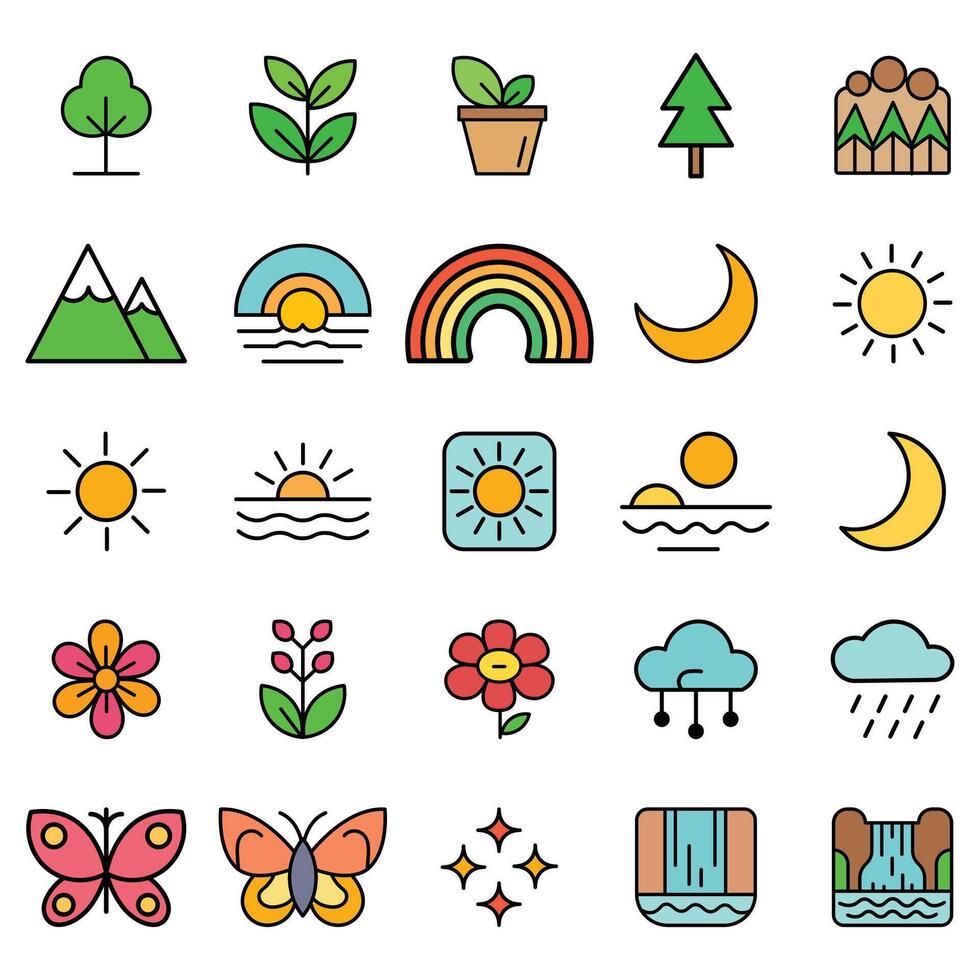 environment and ecology icon set vector