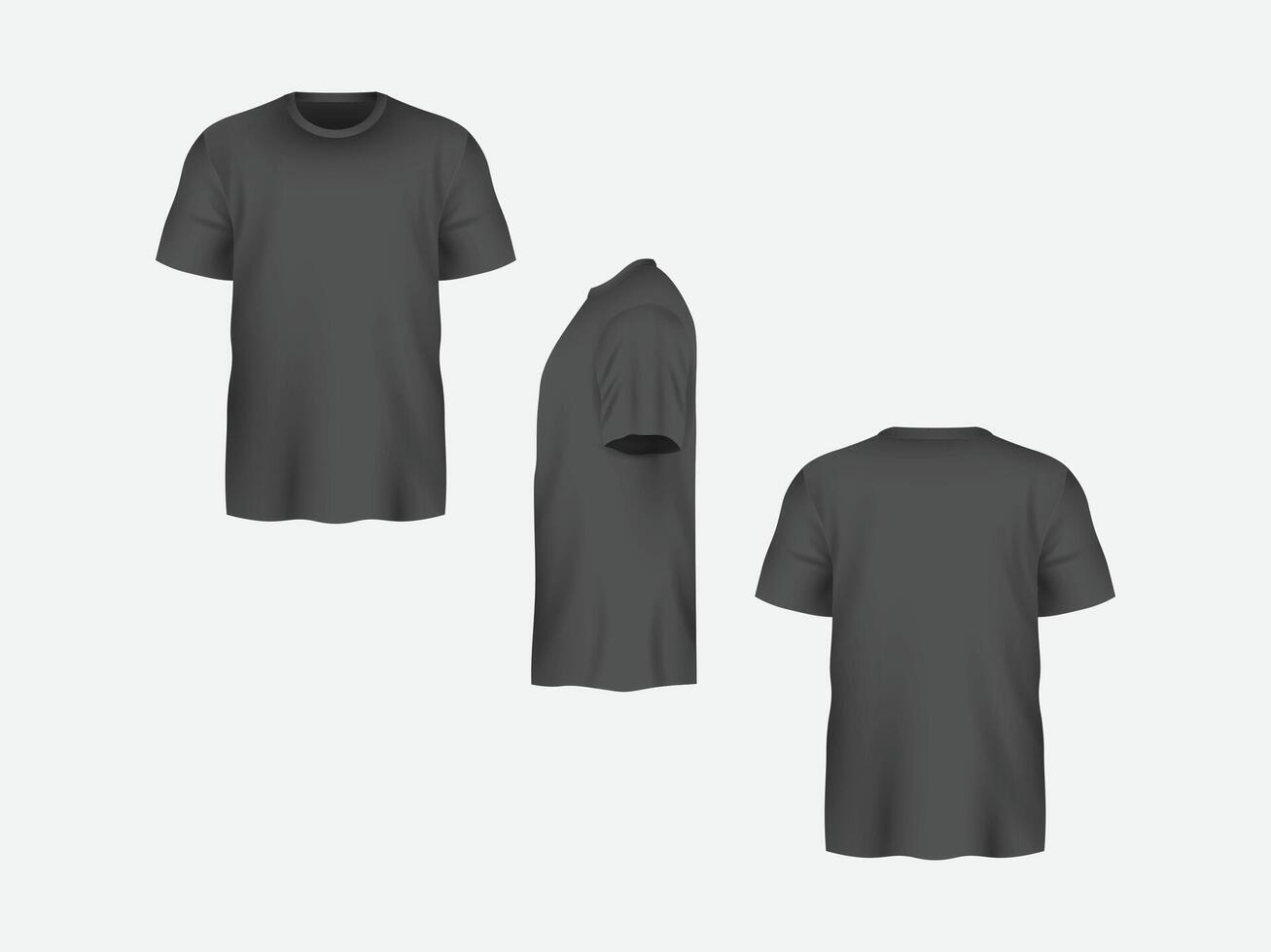 Blank t-shirt mockup template front and back side isolated on grey background vector