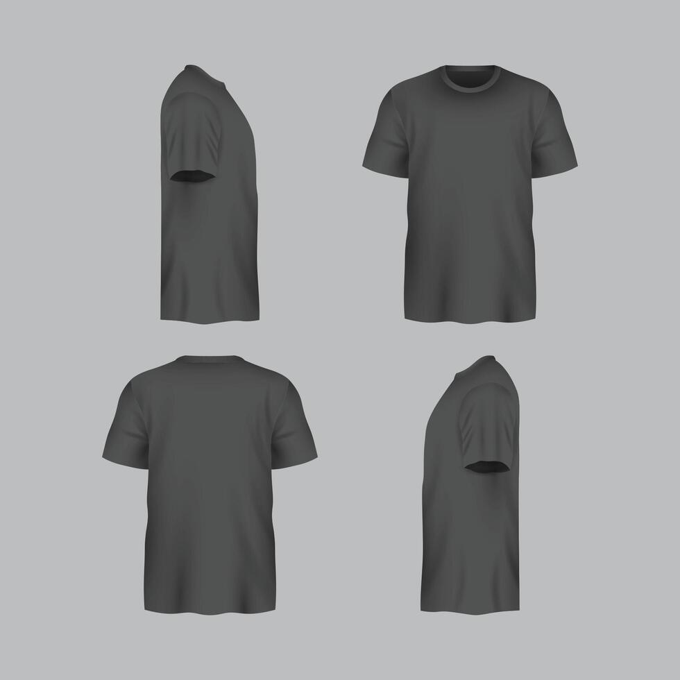 T-shirt mockup front and back illustrations vector