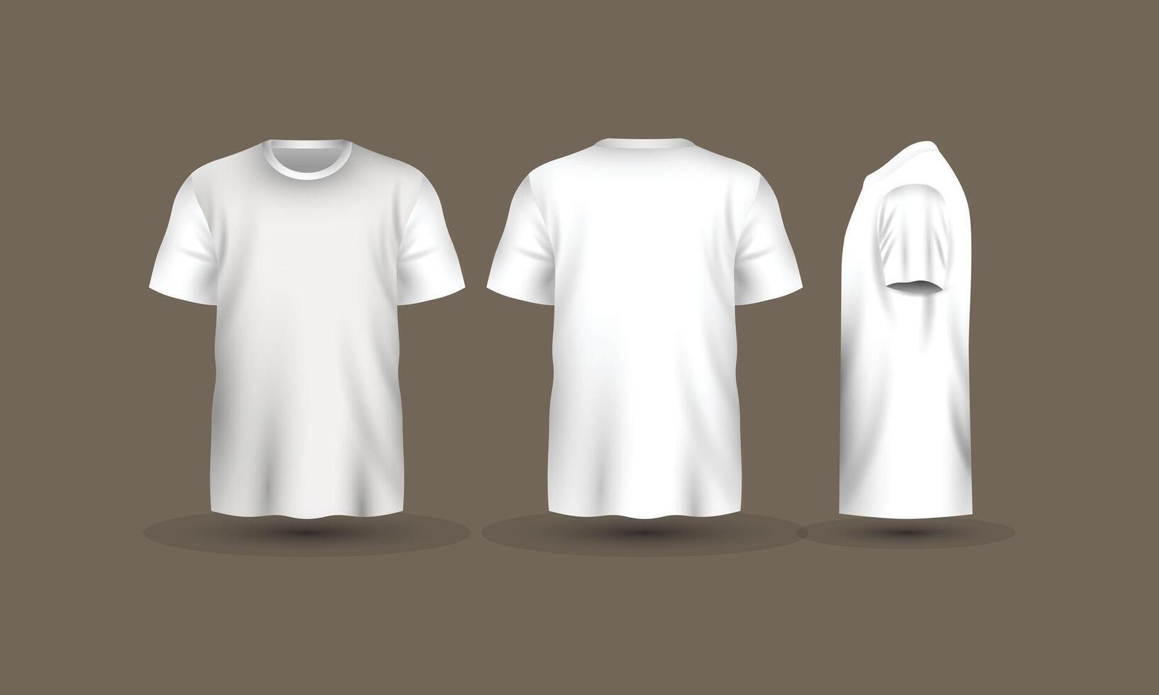 Realistic white t-shirt mockup vector