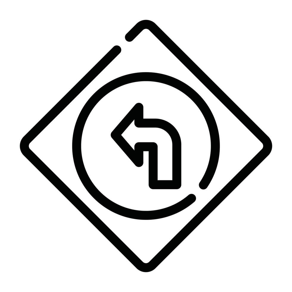 Turn Left Sign vector
