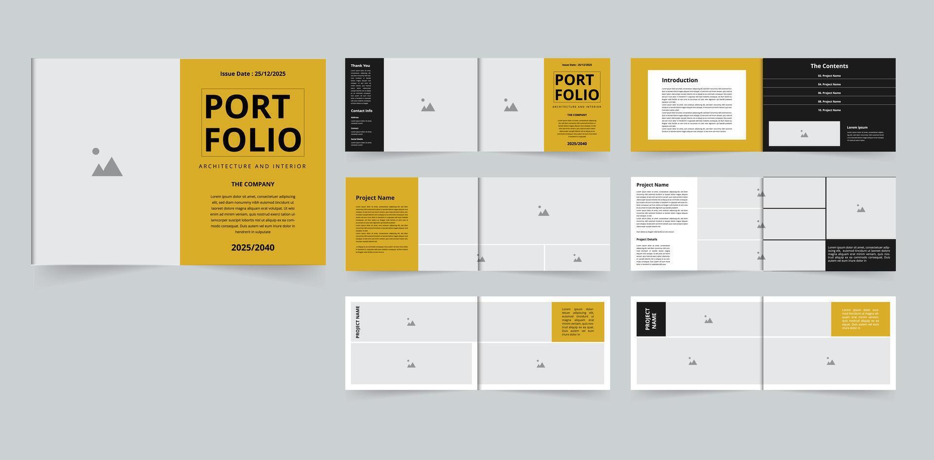 Landscape portfolio brochure design or interior portfolio real estate portfolio vector