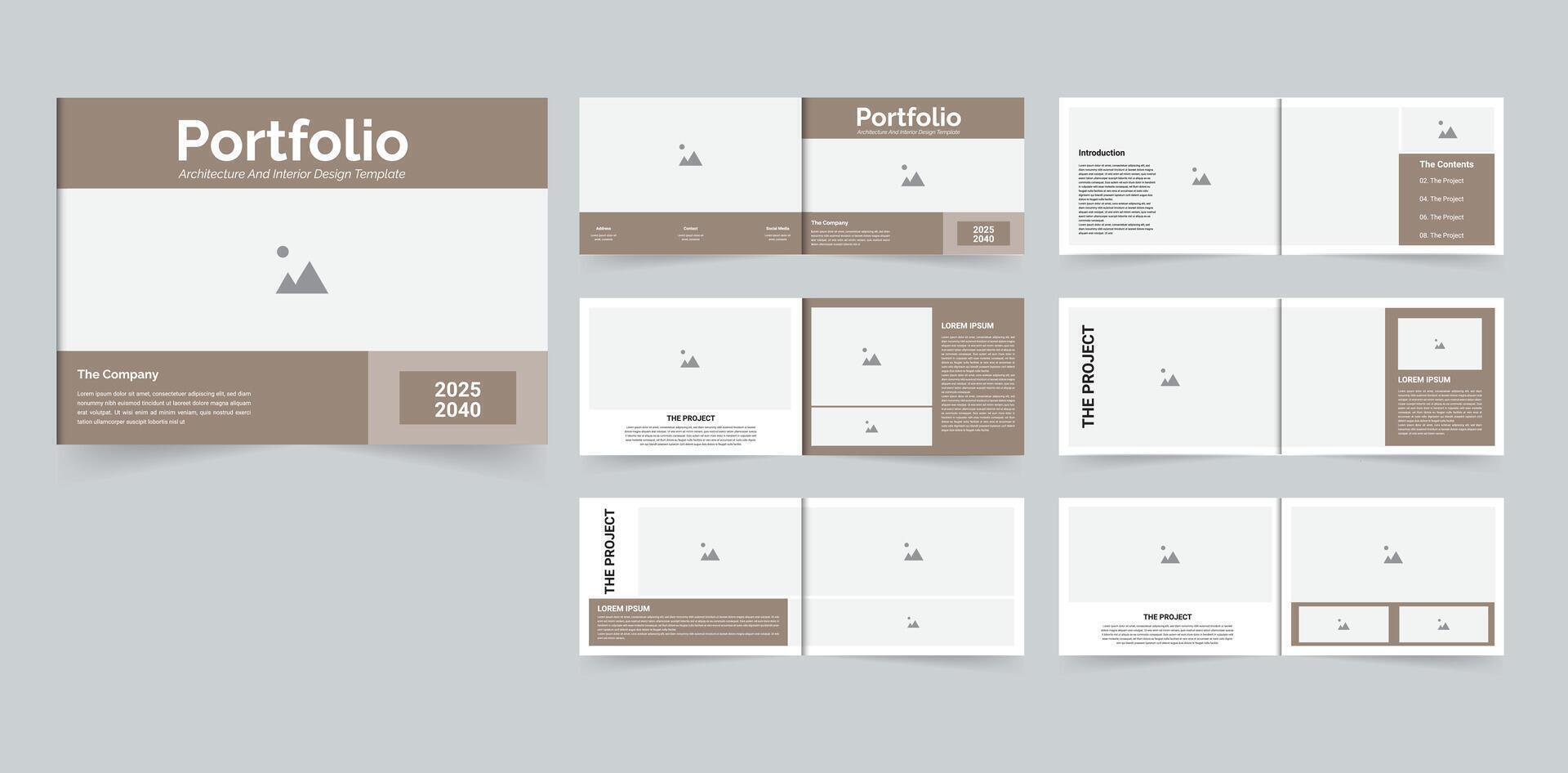 Creative landscape portfolio design Architecture portfolio or interior portfolio vector