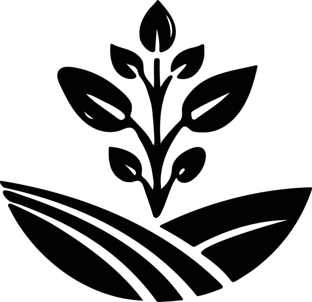 Minimalist Plant Logo Icon Set - Nature-Inspired Silhouettes for Design vector