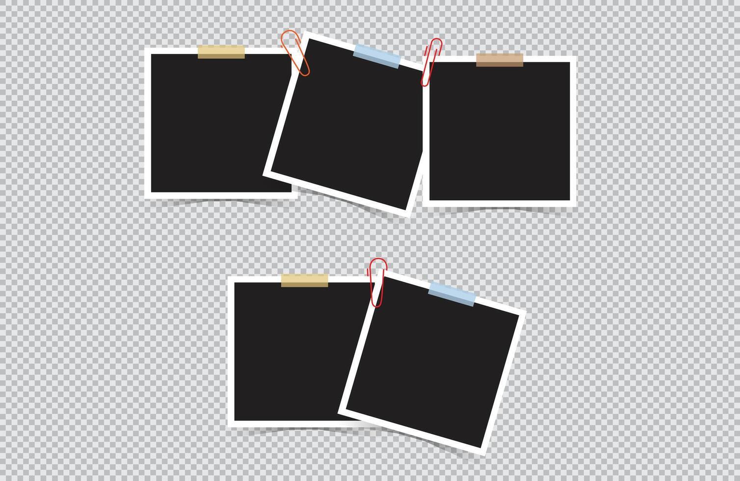 Photo frame with adhesive tape and paper clip vector