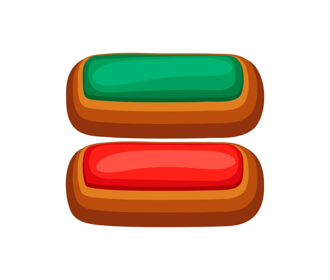 Christmas gingerbread equal sign with icing vector