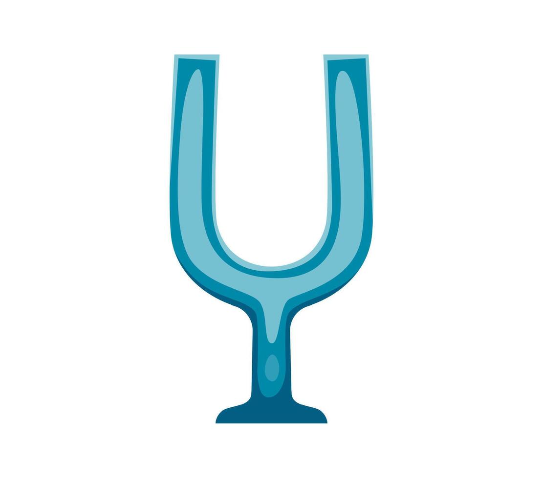 Tuning fork musical instrument font Y letter vector