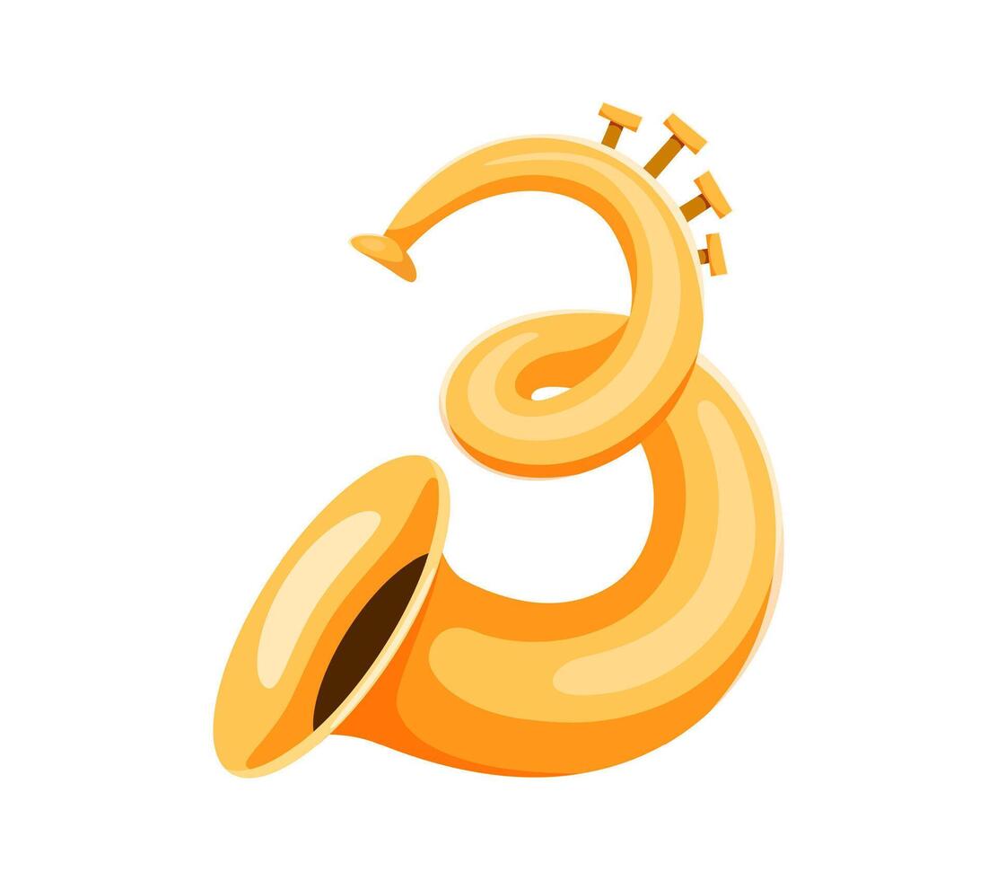 Horn musical instrument font 3 digit symbol vector