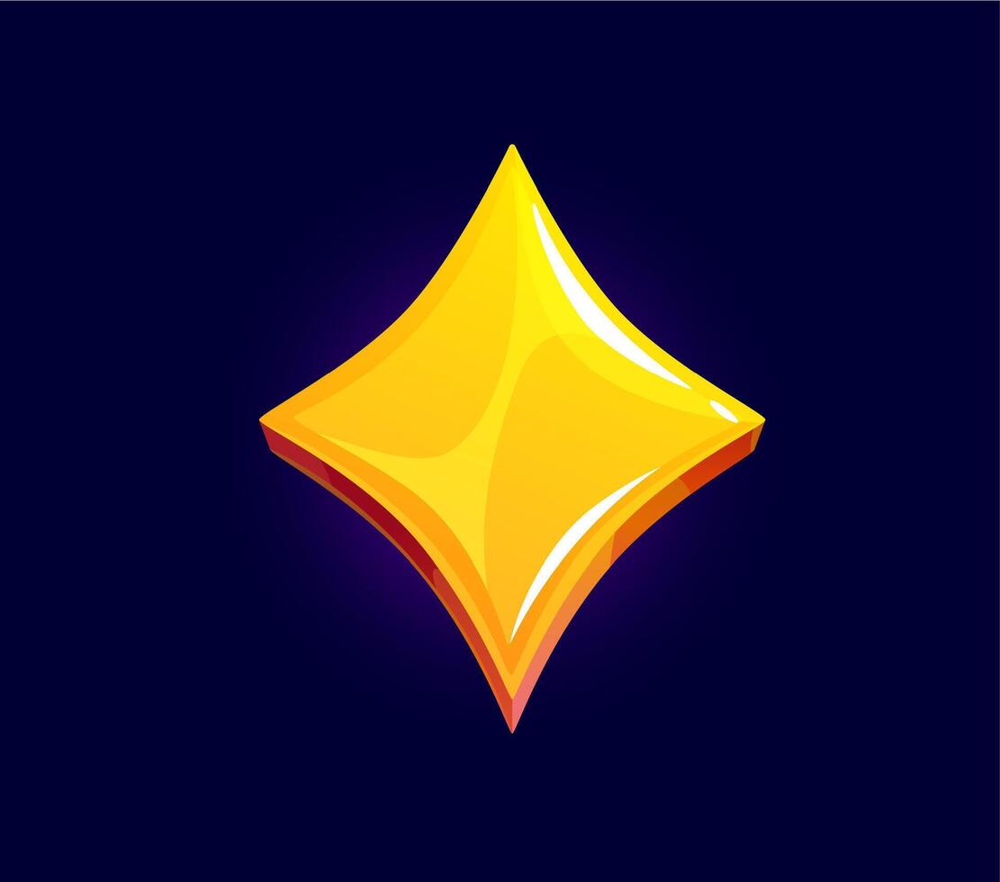 Golden diamond shaped icon, game asset, bonus vector