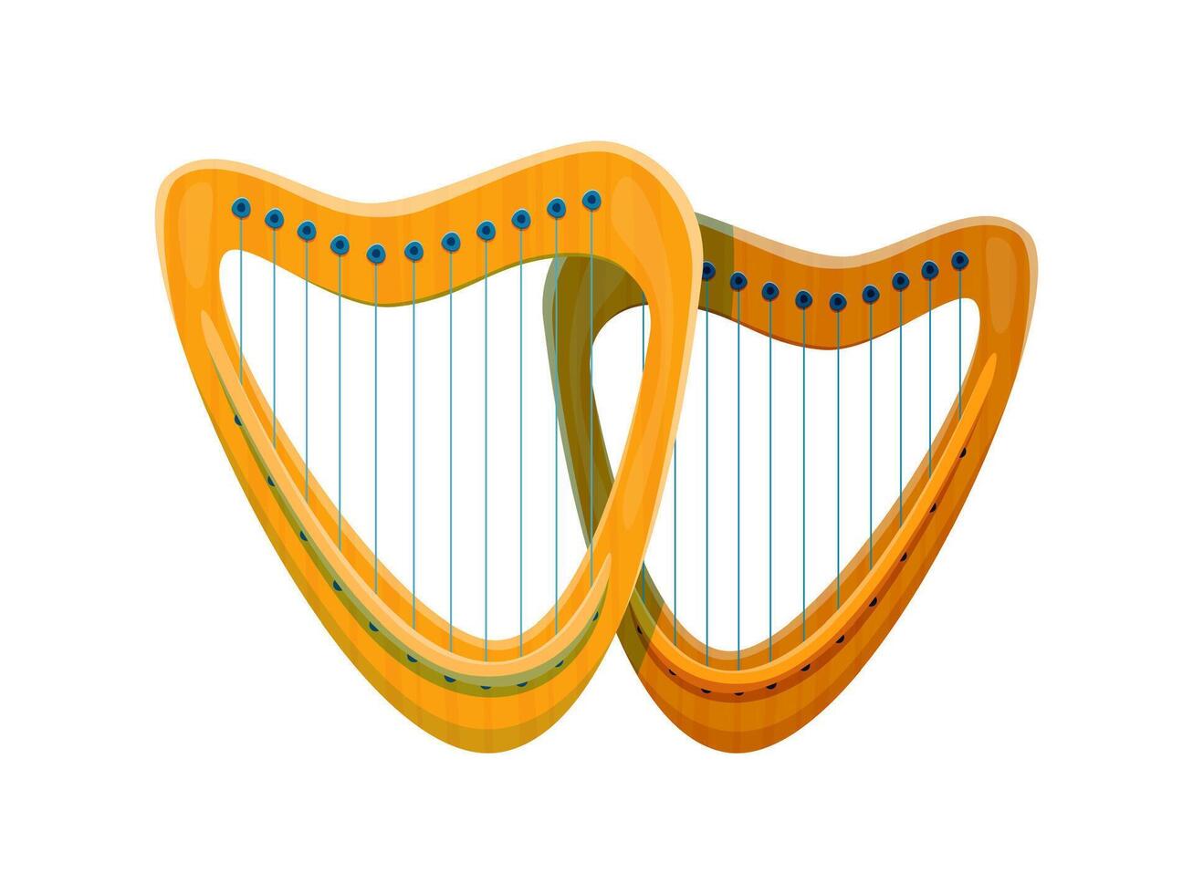 Lyre musical instrument font, alphabet W letter vector