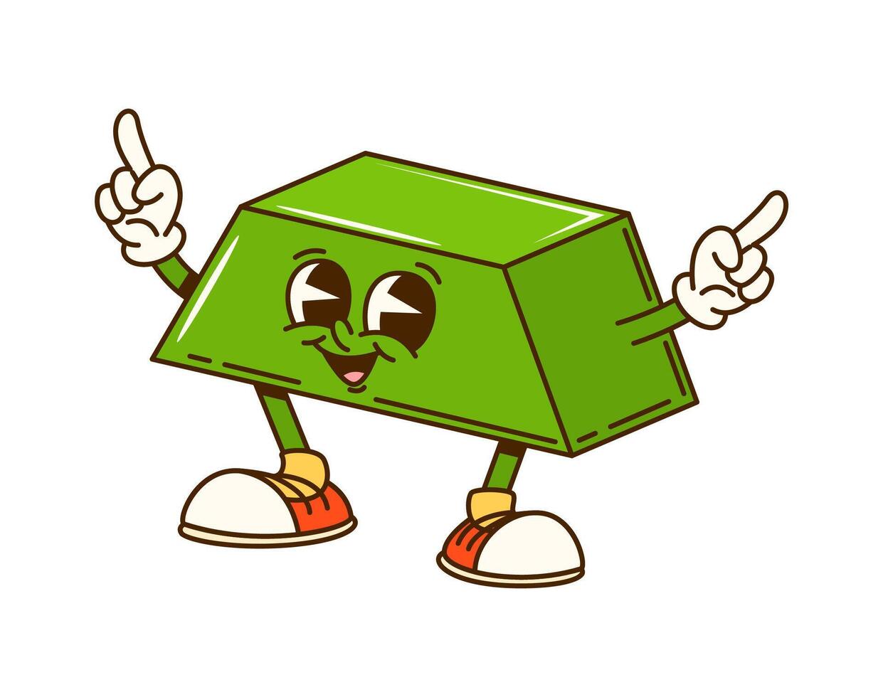 Groovy math geometric trapezoid figure character vector