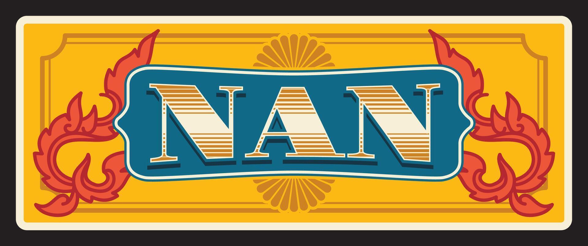 Nan province of Thailand country, souvenir plate vector